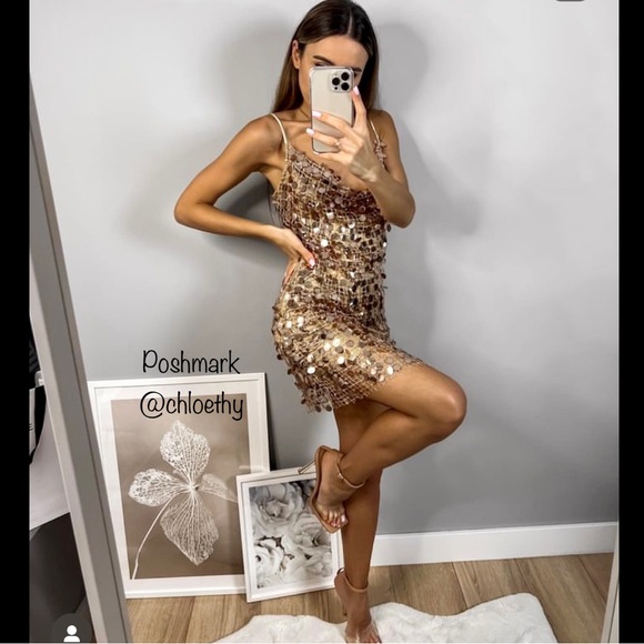 Zara SEQUIN MINI DRESS - Picture 16 of 16